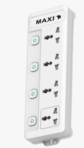 Maxi Extension 4 Outlet Switch Maxiext4k4-PS Image